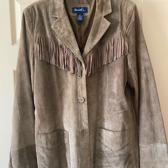 Denim&Co Woman's Washable Leather Fringe Jacket, size L Never Worn - Picture 4 of 16